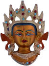 Hand Painted Metal Colored Tara Face India Traditional Buddhism Art Craft Buddha