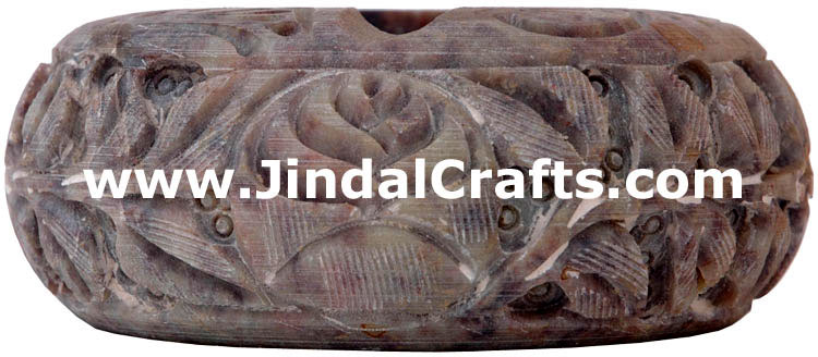 Hand Carved Soft Stone Ash Tray Indian Art