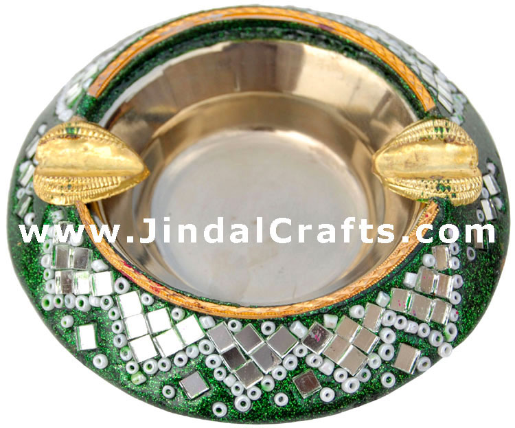Lac Made Ash Tray  Handcrafted Art from India
