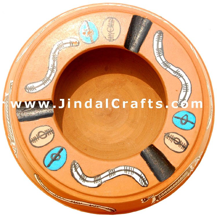 Ash Tray - Terrcotta made and Hand Painted from India
