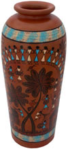 Terracotta Vase Hand made Warli Painted Decorative Art