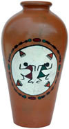 Terracotta Vase Hand made Warli Painted Decorative Art