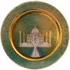 Brass Taj Mahal Hanging Plate - Indian Meenakaari Artifact Art Craft Handicraft