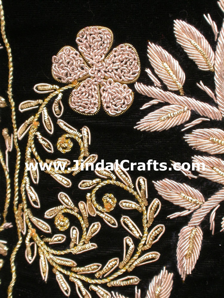 Cushion Cover - Hand Embroidery Jari Zari Work India