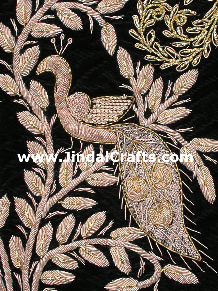 Cushion Cover - Hand Embroidery Jari Zari Work India