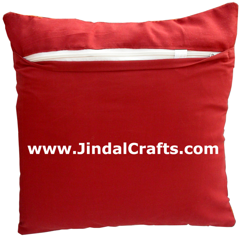 Ethnic Cushion Cover - Rich Indian Hand Stitched Colourful Art Hand Work