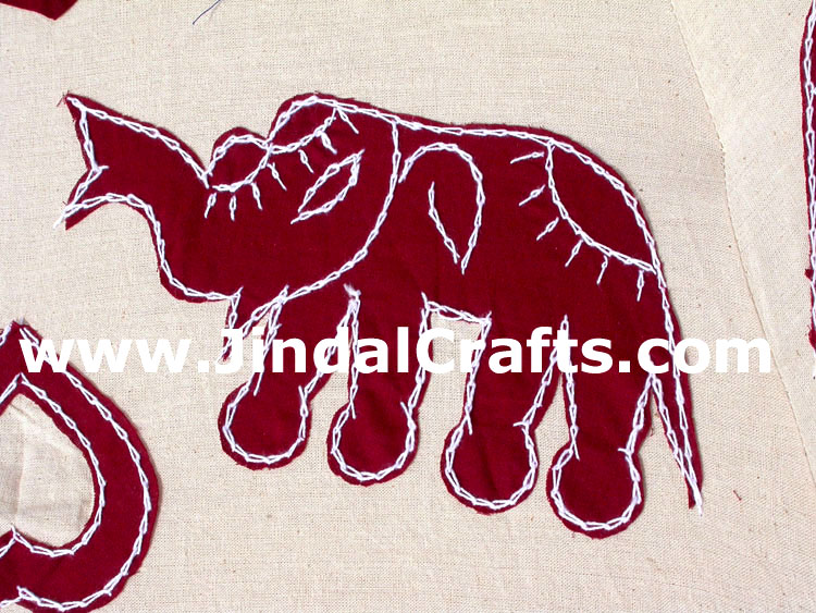 Colorful Hand Embroidered Garden Parasols India Applique Decorative Art Folding
