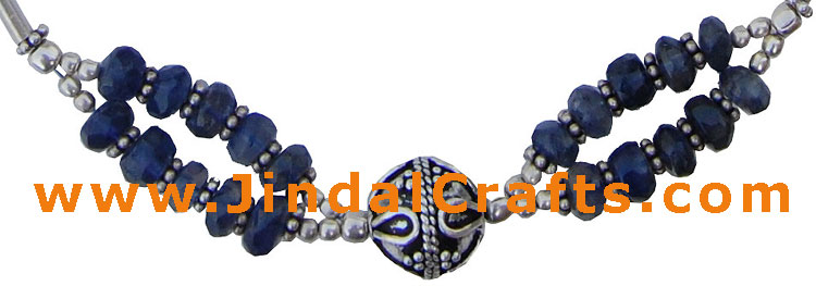 Handmade Silver / Semi Precious Stones Necklace Choker Indian Art Novica Gaiam
