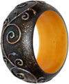 Embossed Wooden Designer Bangles Fashion Jewelry India