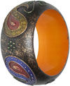 Embossed Wooden Designer Bangles Fashion Jewelry India