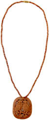 Hand Carved Wooden Necklace India Traditional Jewelry