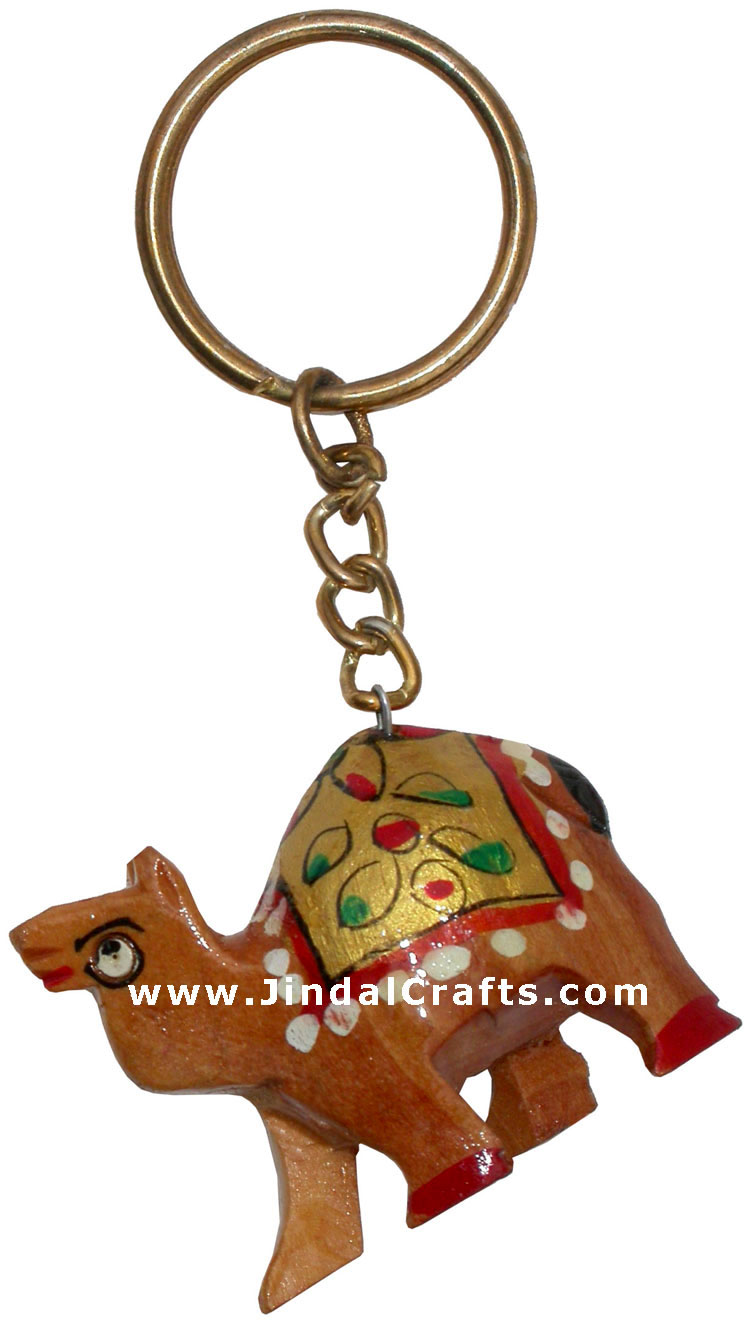 Handcrafted Handpainted Camel Key Ring Indian Artifact