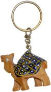 Handcrafted Handpainted Wooden Camel Key Chain India