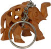 Hand Carved Wooden Carving Hollow Elephant Key Chain Ring Handicrafts Figurine