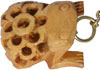 Hand Carved Wooden Carved Hollow Frog Key Chain Ring India Animals Handicrafts