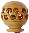 Handcarved Wooden Hollow Pitcher Key Chain Ring India Traditional Handicrafts