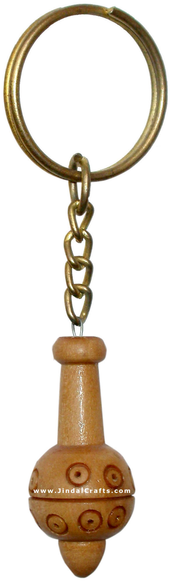 Handcarved Wooden Key Chain Key Ring Indian Trible Art