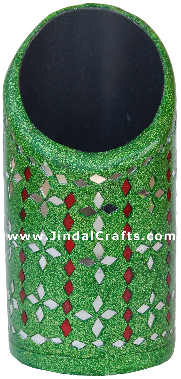 Handmade Decorative Lac and Mirror Pen Stand Indian Gift Art Handicraft Souvenir