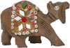 Hand Carved Wood Camel with Lac Work India Artifacts