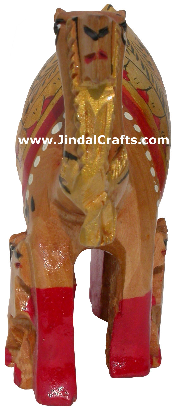 Hand Carved and Painted Wood Camel Family India Art
