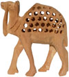 Hand Carved Kadam Wood Camel Figurine India Hollow Carving Artifacts Handicrafts