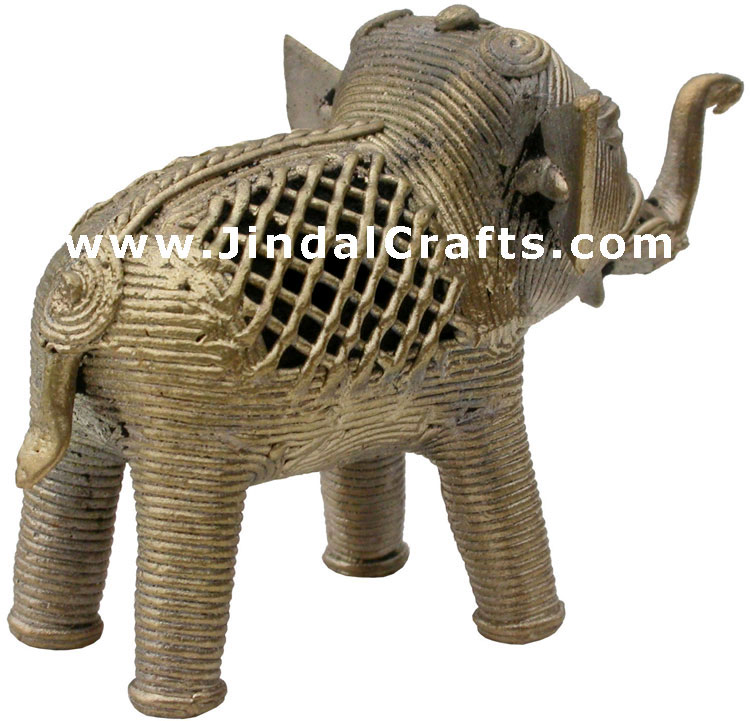 Elephant Tribal Dhokra Metal Animal Artifact from India