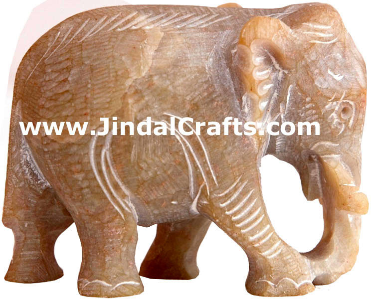 Elephant - Hand Carved Soft Stone Animals Figurines Art