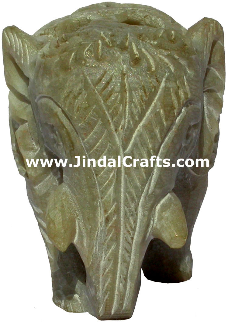 Baby Elephant - Hand Carved Soft Stone Animals Figurine