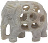 Baby Elephant - Hand Carved Soft Stone Animals Figures