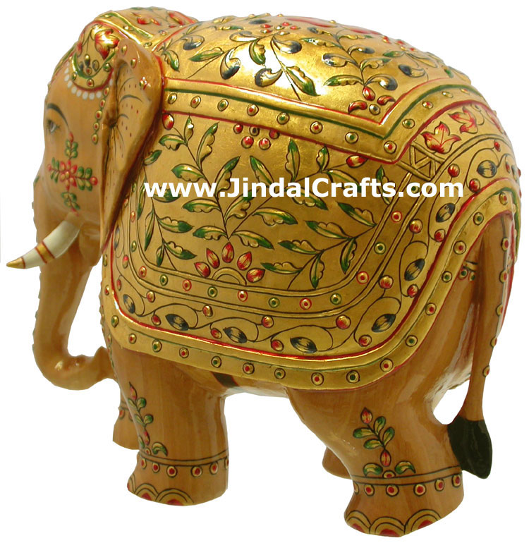 24 Carat Real Gold Painted Embossed Decorative Elephant