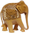 Set of 5 Handcarved Elephants Jalli Hollow Figurine India Carving Handicraft Art