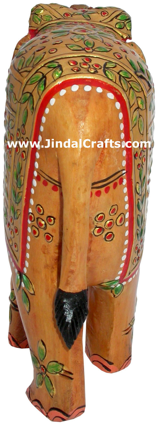 Hand Carved Hand Painted Embossed Royal Elephant India Wood Handicrafts Art Gift