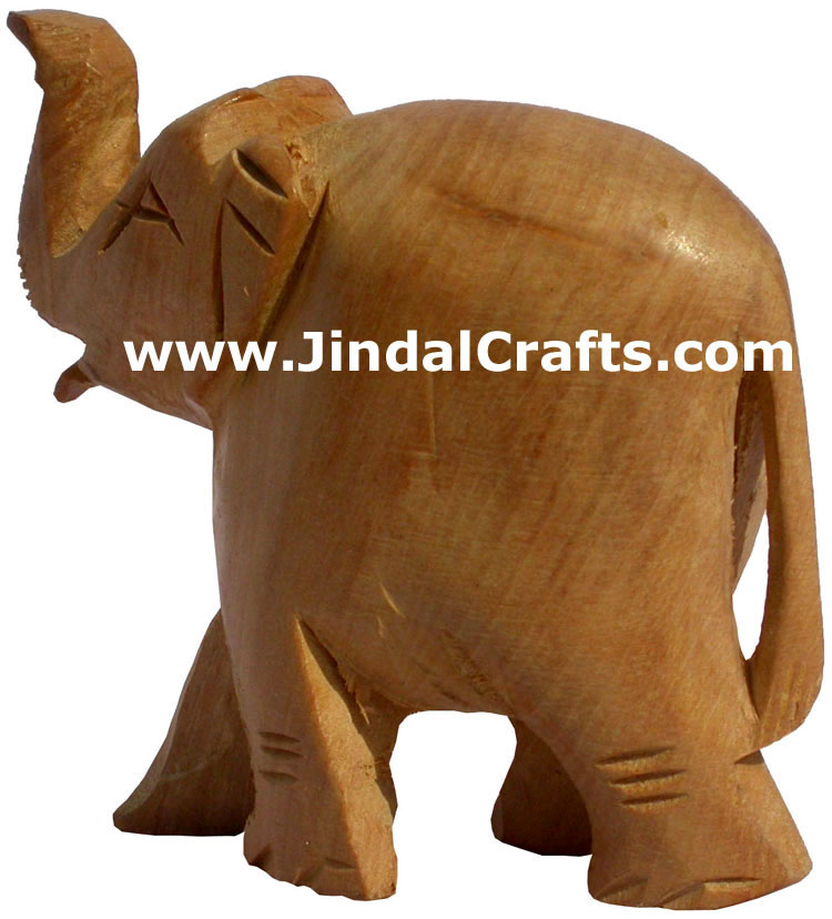 Hand Carved Wooden Elephant India Artifacts Arts