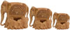 Set of Baby Elephants - Hand Carved Wooden Animals Art
