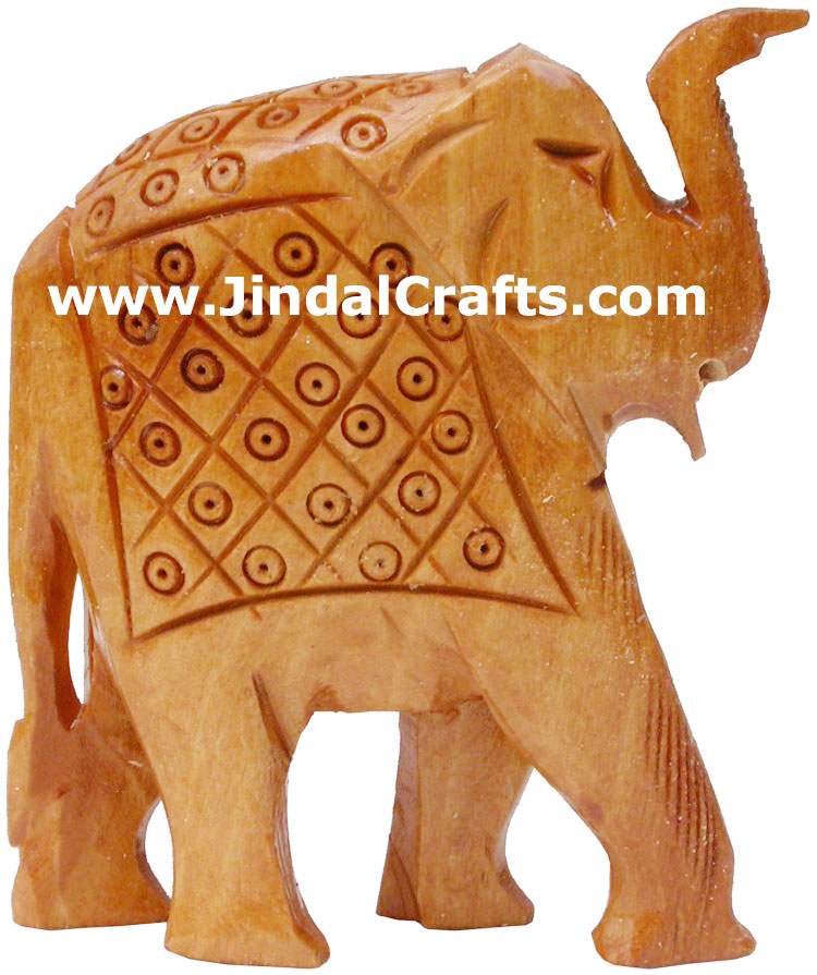 Set of Elephants - Hand Carved Wooden Animals Figures