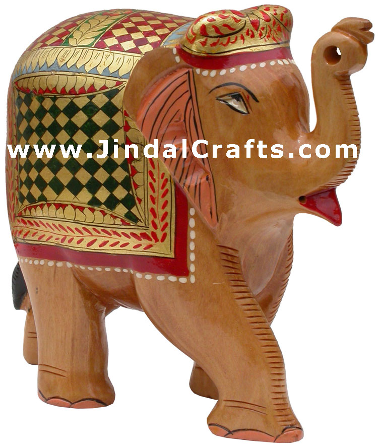 Real Gold Hand Painted Elephant - Indian Fine Artifacts