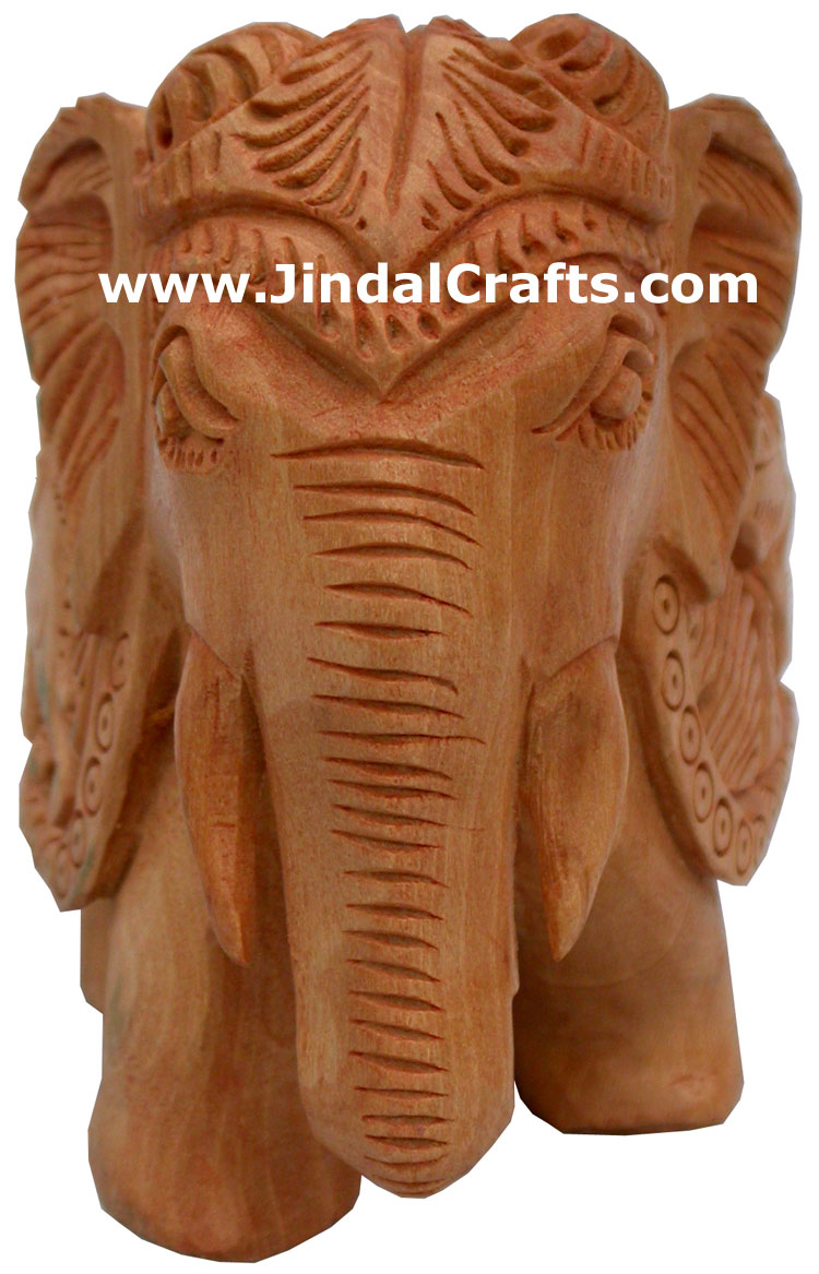 Hand Carved Wooden Elephant India Carving Handicrafts
