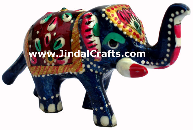 Colourful Elephant Hand Painted Royal Decor Indian Art Craft Handicraft Figurine