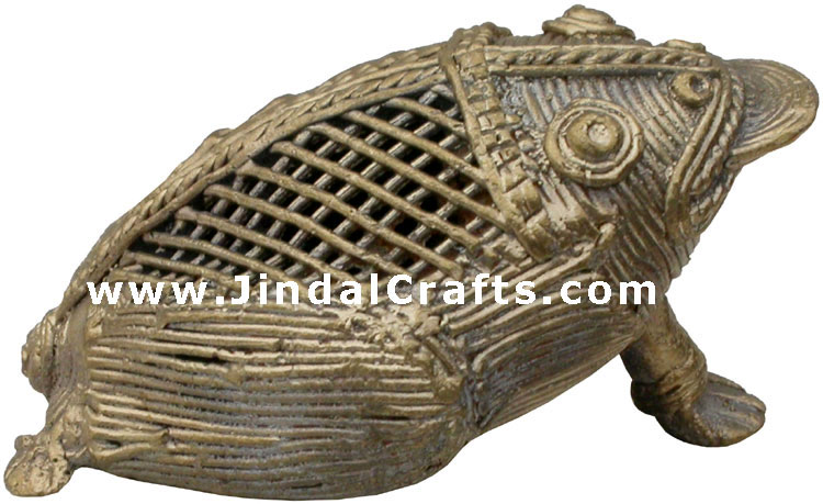 Frog - Tribal Dhokra Metal Animal Artifact from India