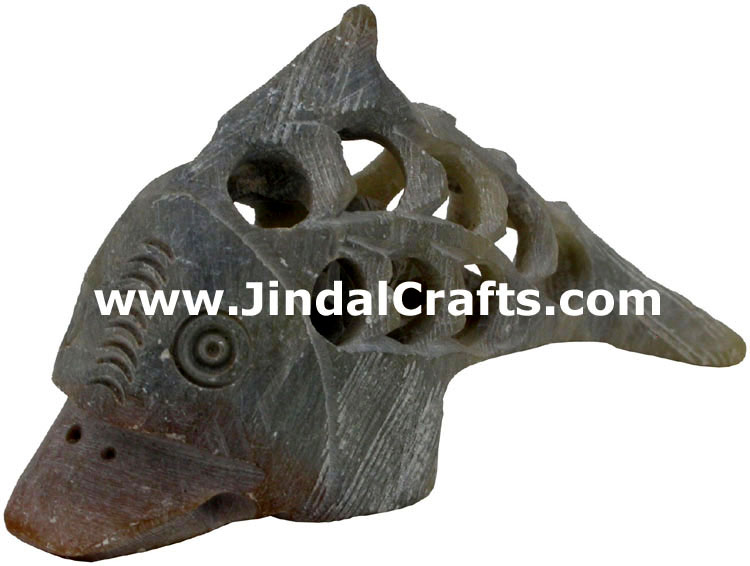 Fish - Hand Carved Soft Stone Animals Figures India Art