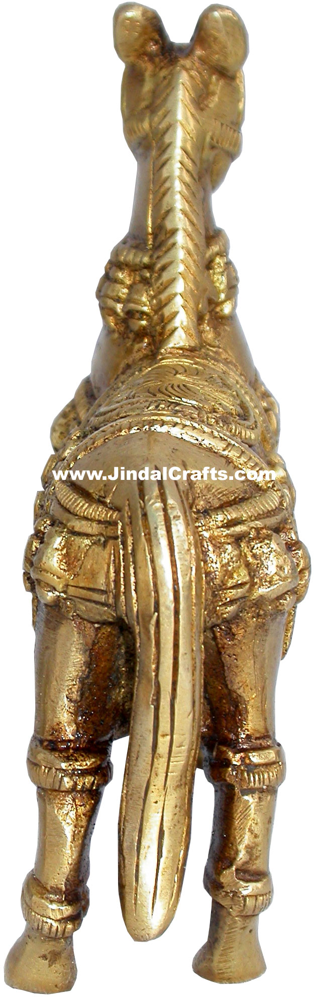 Handmade Brass Statue of Horse India Brassware Handicraft Art Craft Gold Finish