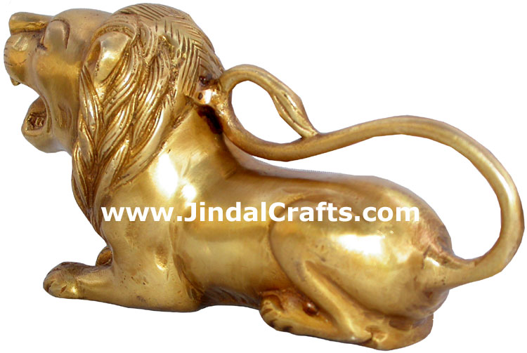 Lion Figures Brass Figurines India Metal Handicrafts