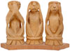 3 Wise Monkeys - Handcarved Wooden Figures India Arts