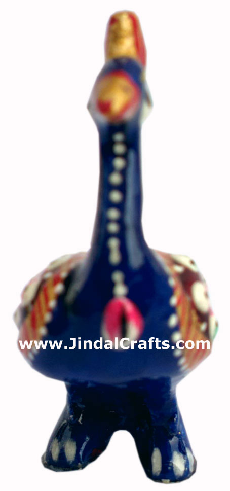 Colourful Peacock Figurine - Indian Art Craft Handicraft Figurine Hand Painted