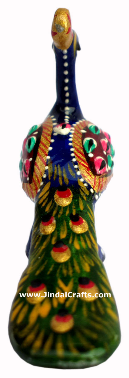 Colourful Peacock Figurine - Indian Art Craft Handicraft Figurine Hand Painted