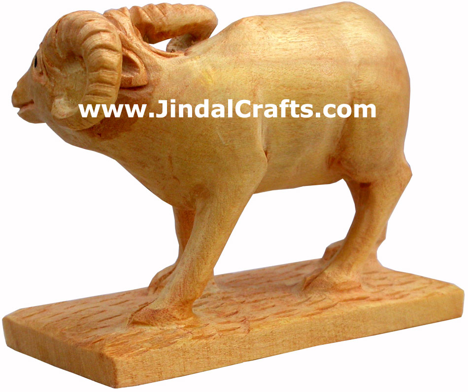 Wooden Sheep - Hand Carved Indian Art Craft Handicraft Figurine Home Decor