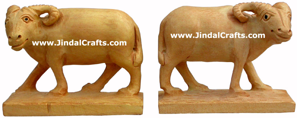 Wooden Sheep - Hand Carved Indian Art Craft Handicraft Figurine Home Decor