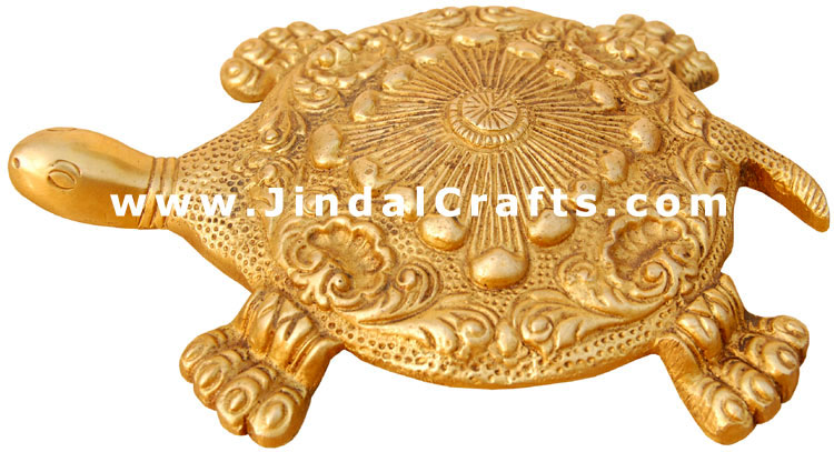 Turtle - Brass made Good Luck Wealth Arrifact India Art