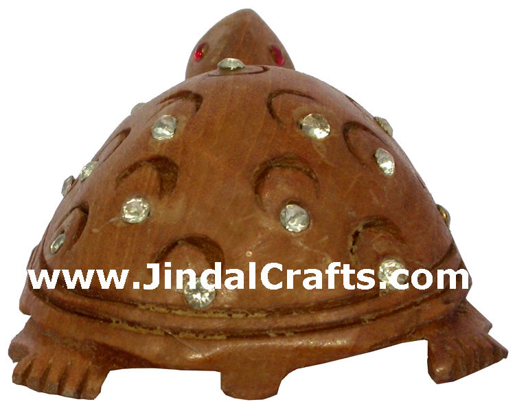 Handmade Star Turtles India Wood Carving Art