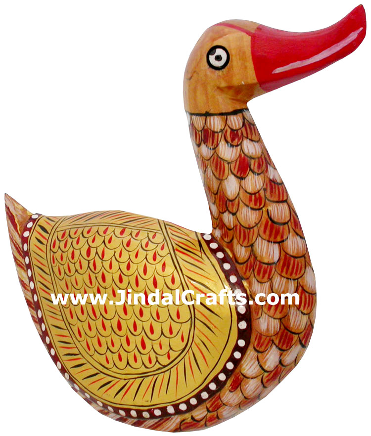 Kadam Wood Hand Carved Painted Duck - Set of 3